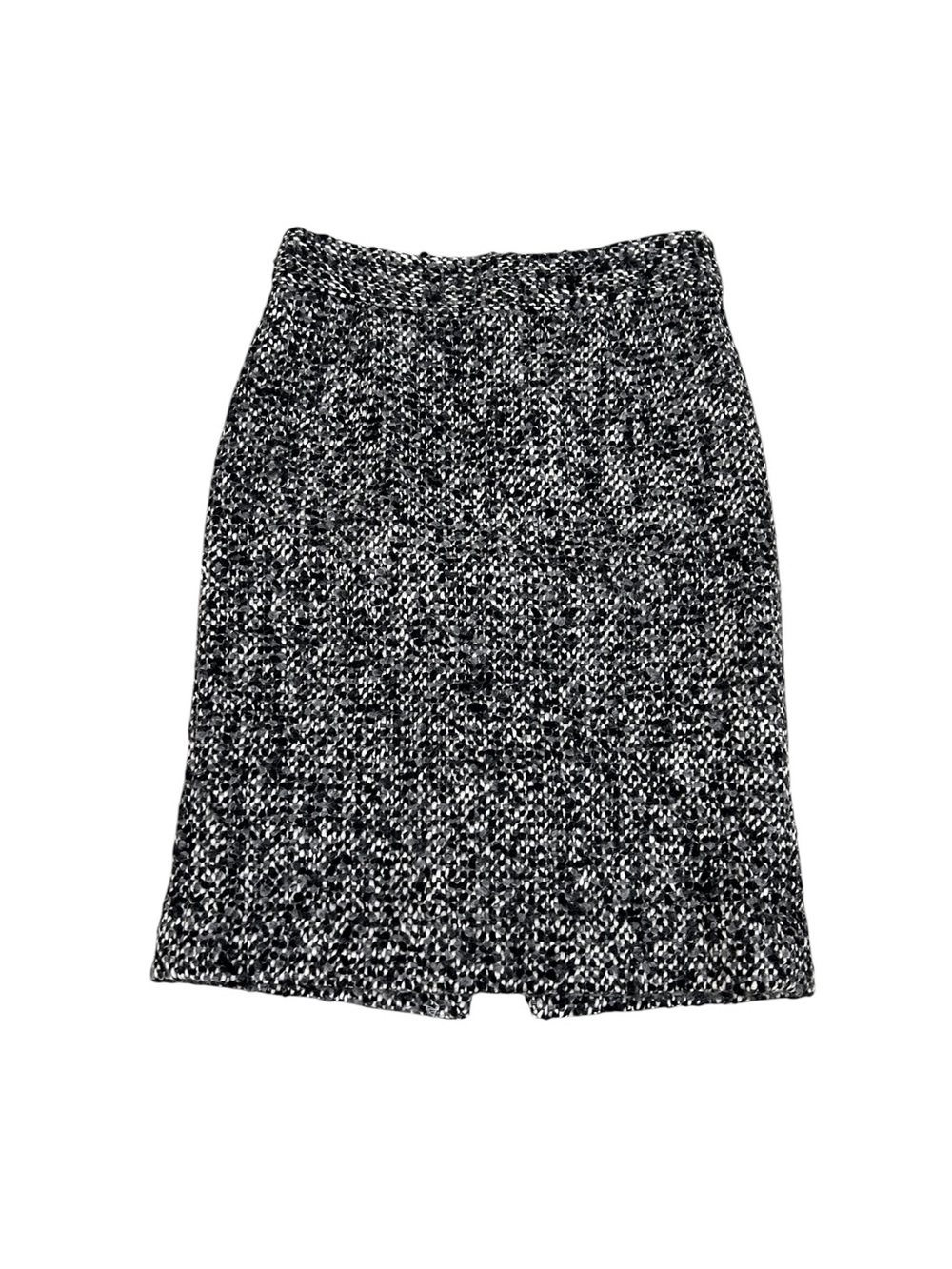 J. Crew Black & White lined wool blend Tweed Boucle Pencil Skirt back slit 2